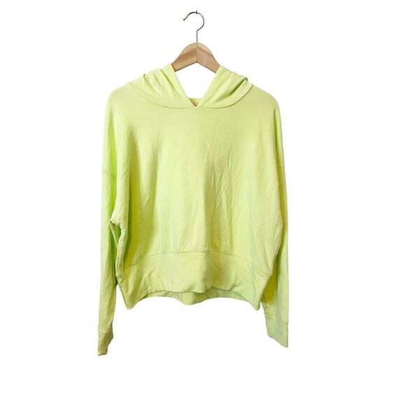 aerie Tops - Aerie Offline Lime Green Cropped Hooded‎ Sweatshirt Size Large